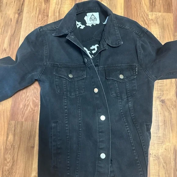 UNIF Charcoal Jacket with White Lettering - Picture 5 of 5